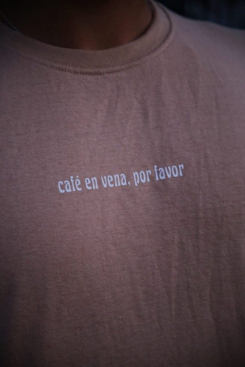 Camiseta "café en vena, por favor"